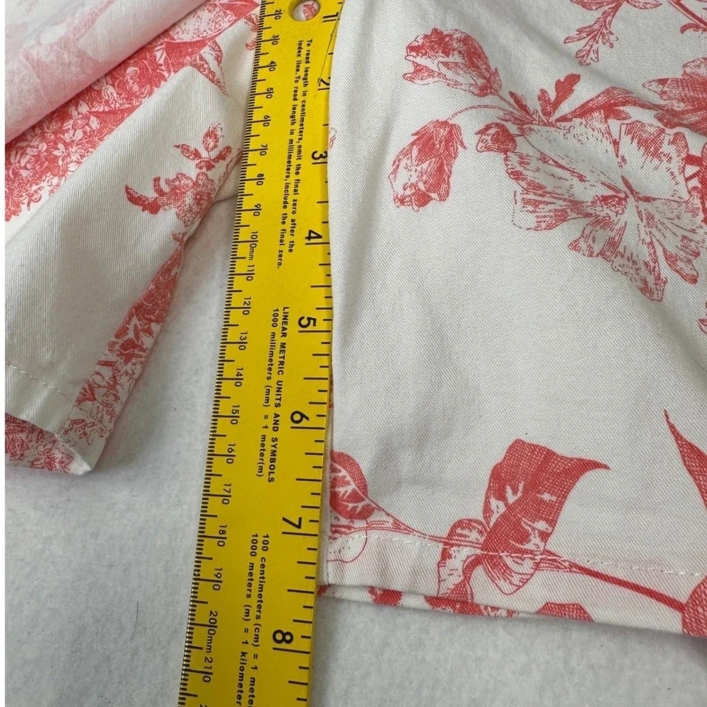 D &Co Vintage Style Wrap Skort Womens‎ S Toile Floral Cotton Blend Summer Picnic